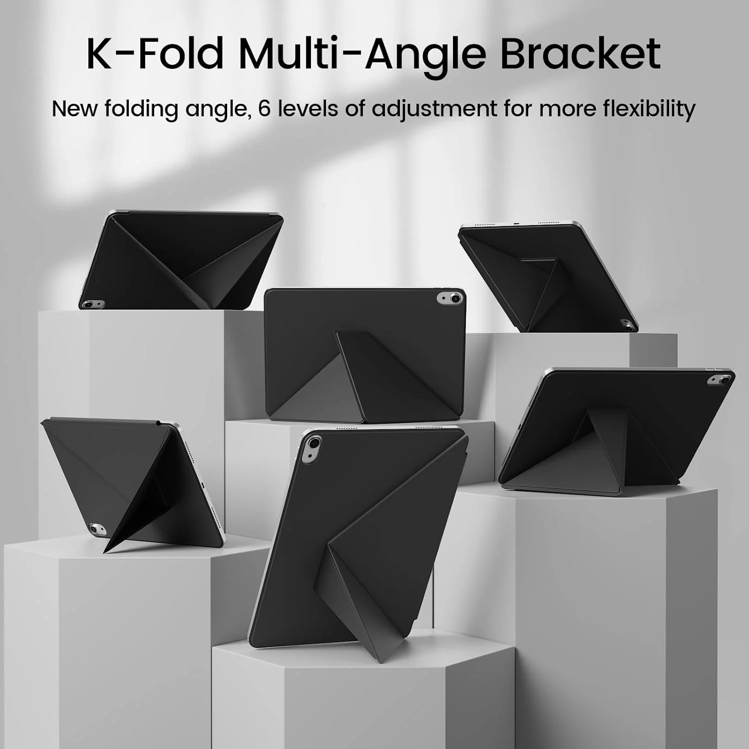 کیف مگنتی KVTVOU مناسب برای آیپد نسل 11 مدل A16 سال 2025 و آیپد نسل 10 اینچ 10.9 سال 2022، دارای استند چند زاویه ای، فوق العاده باریک، مشکی