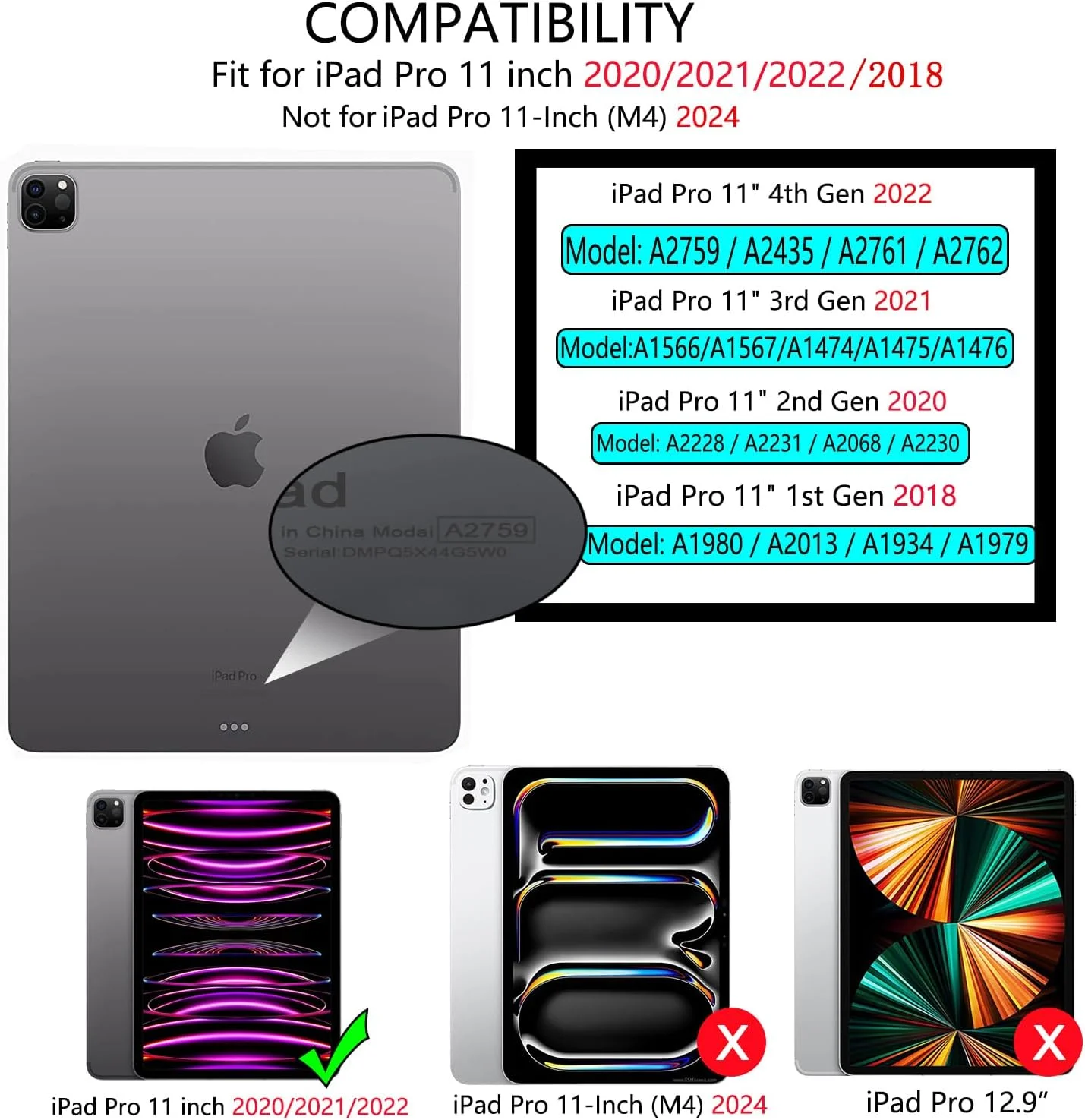 کاور Xkladz برای آیپد پرو 11 اینچ نسل 4/ 3/ 2/ 1 (2022/2021/2020/2018)، کاور با جای قلم، قاب پشتی شفاف با طراحی زیبا و جذاب برای زنان و دختران، حالت خواب/ بیدار خودکار، گل صورتی سفید