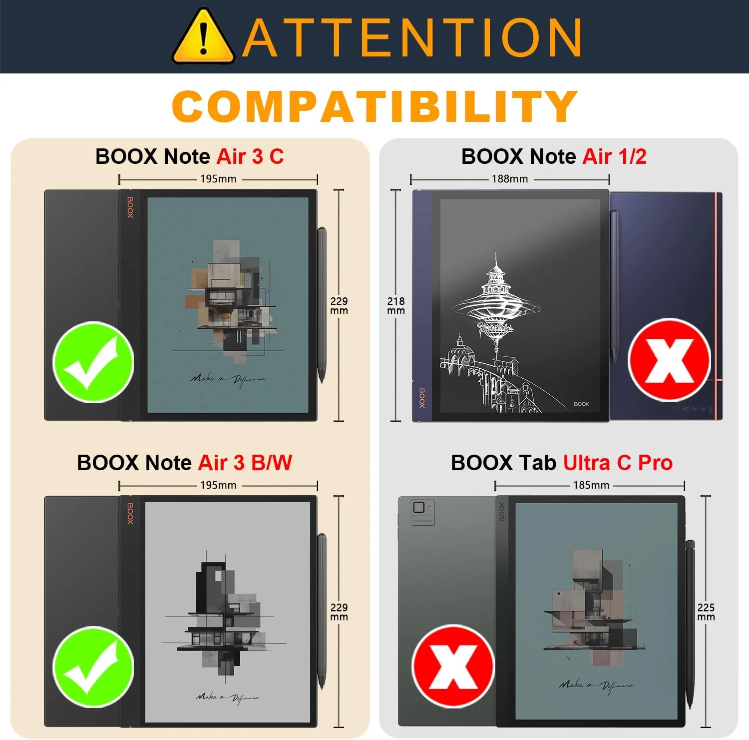 کاور DINGGUAGUA برای تبلت Onyx Boox Note Air3 C/Air 4 B/W 10.3 اینچی 2024، کاور باریک با قابلیت قرارگیری در حالت استند، جای قلم و حالت خواب/بیدار شدن خودکار، آبی تیره
