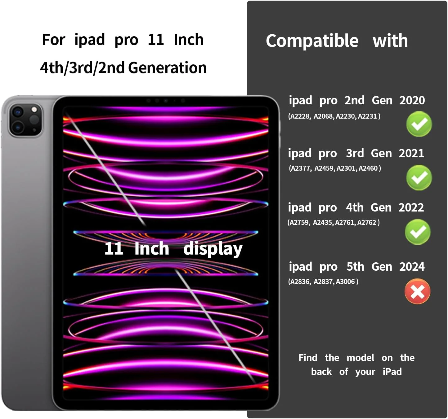 کاور KVTVOU مناسب برای آیپد پرو ۱۱ اینچ ۲۰۲۲/۲۰۲۱/۲۰۲۰ نسل چهارم/سوم/دوم، کاور پشتی TPU نرم، کاور محافظ باریک با نگهدارنده قلم برای آیپد پرو ۱۱ اینچ، قابلیت بیدار شدن/به خواب رفتن خودکار، مشکی