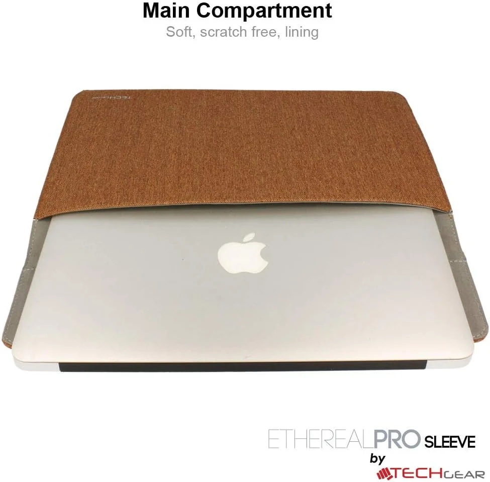 کاور لپ‌تاپ TECHGEAR فوق‌العاده باریک [طرح بافت] با جیب، مناسب برای اپل مک‌بوک ایر 11 اینچ، مک‌بوک 12 اینچ، آیپد پرو 12.9 اینچ و سایر تبلت‌ها و نوت‌بوک‌های با اندازه مشابه [غروب آفتاب]
