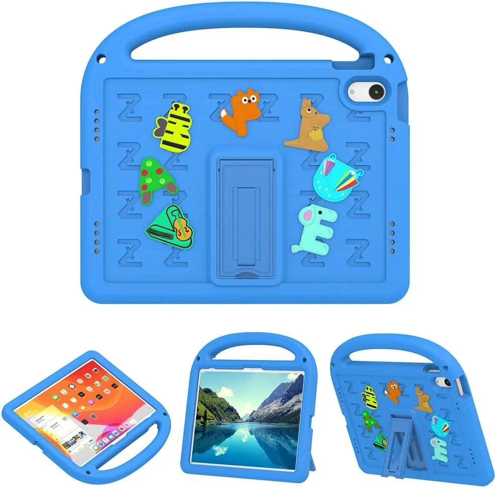 کیجثرِو، سازگار با آیپد نسل دهم 10.9 اینچی، کاور کودکانه مناسب سال 2022، دارای هولدر، ضد ضربه، محافظ کامل، طرح رنگارنگ زیبا، سازگار با آیپد نسل یازدهم 2025 (آبی، 10.9 اینچ/11 اینچ)
