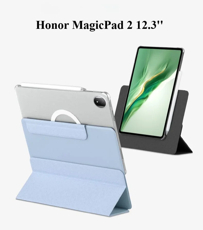 کاور محافظ چرخشی باریک جداشدنی آهنربایی تبلت آنر مجیک پد 2 12.3 اینچی (2024) گرواتری - مشکی