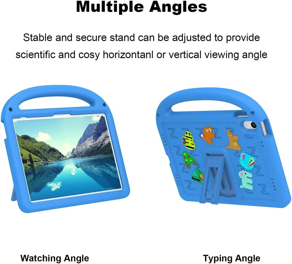 کیجثرِو، سازگار با آیپد نسل دهم 10.9 اینچی، کاور کودکانه مناسب سال 2022، دارای هولدر، ضد ضربه، محافظ کامل، طرح رنگارنگ زیبا، سازگار با آیپد نسل یازدهم 2025 (آبی، 10.9 اینچ/11 اینچ)