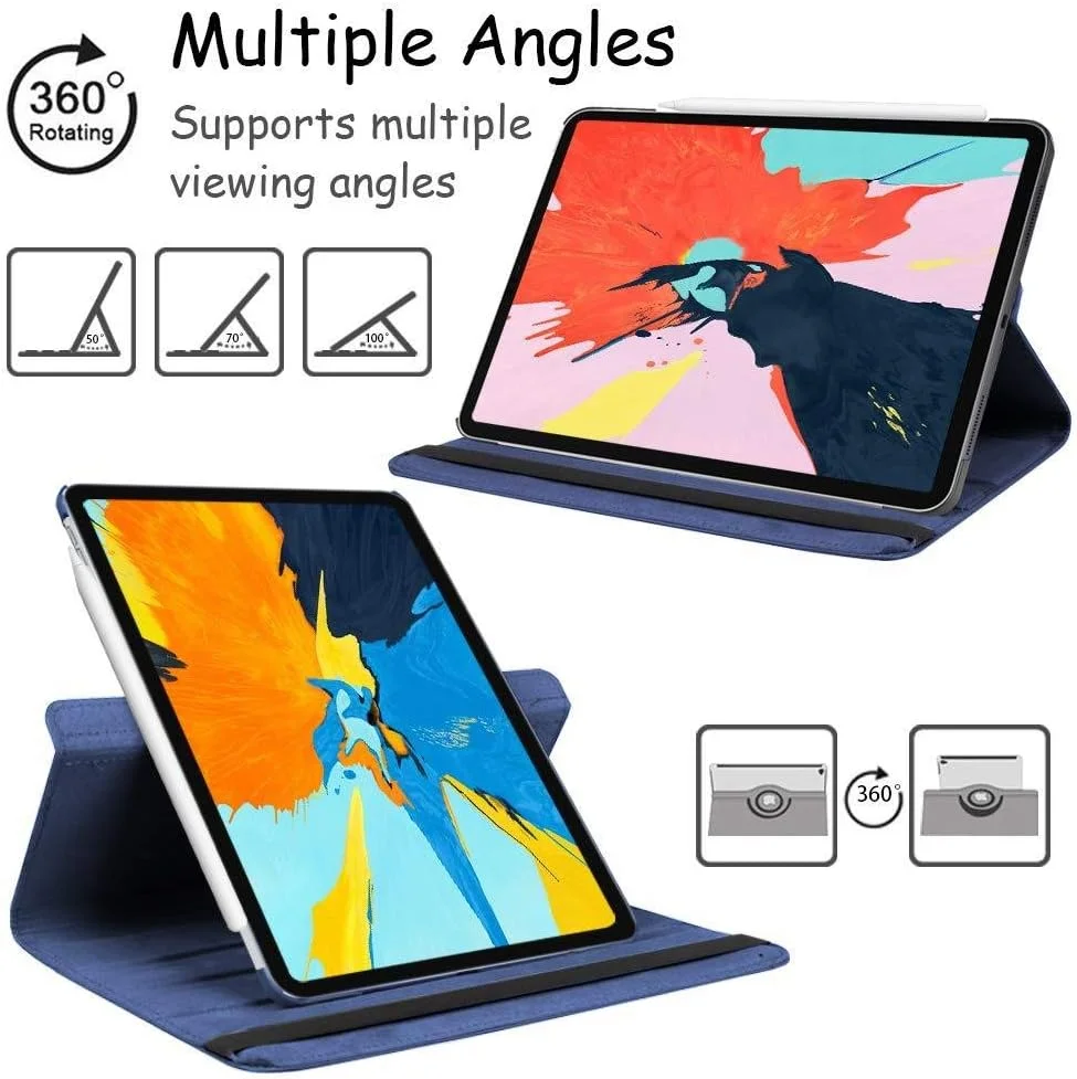 کیف محافظ تبلت ELTERAZONE سازگار با آیپد پرو 12.9 اینچی (2015-2017)، [کیف پول دار] جلد چرمی PU ضد ضربه، چرخش 360 درجه، محافظت کامل با قابلیت بیدار/خواب خودکار