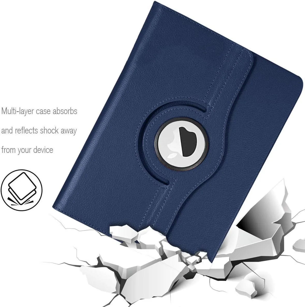 کیف محافظ تبلت ELTERAZONE سازگار با آیپد پرو 12.9 اینچی (2015-2017)، [کیف پول دار] جلد چرمی PU ضد ضربه، چرخش 360 درجه، محافظت کامل با قابلیت بیدار/خواب خودکار