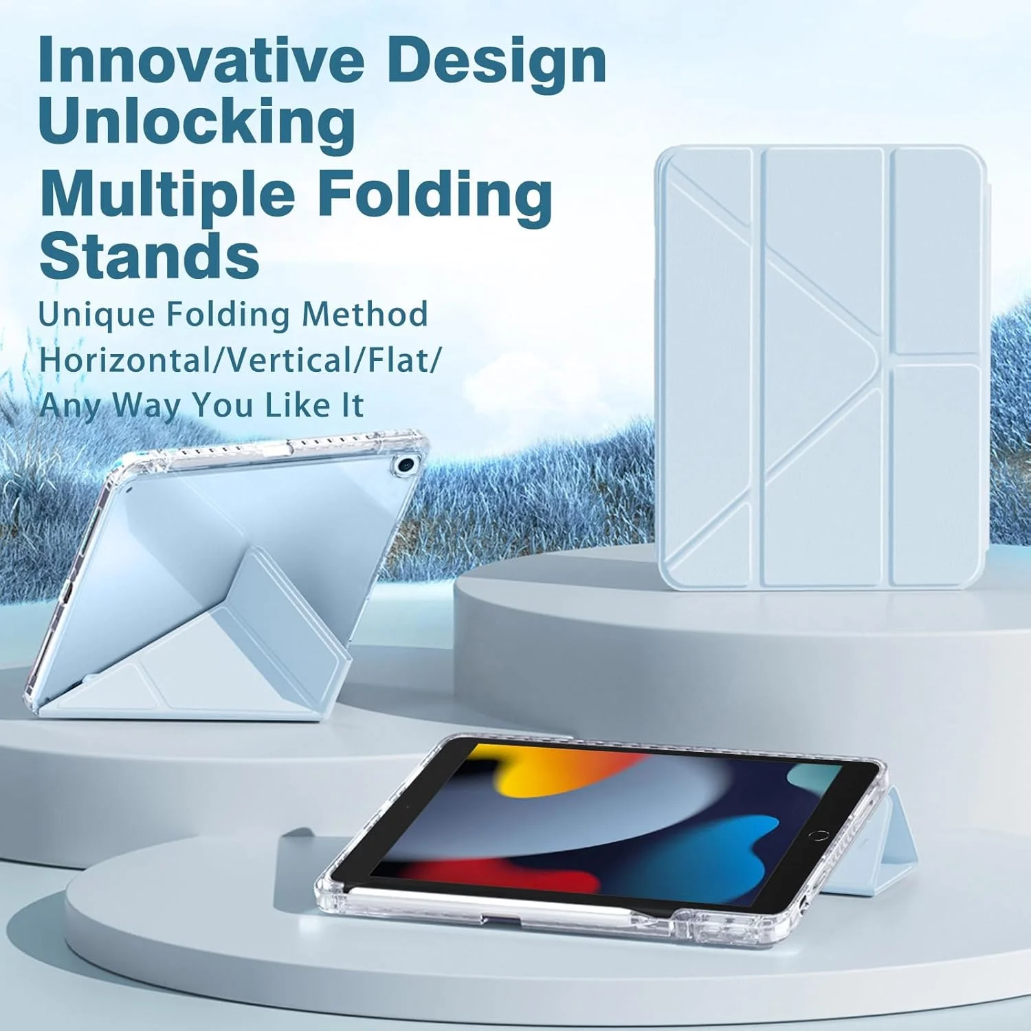 کیف محافظ تبلت سازگار با آیپد نسل 9/8/7 (10.2 اینچ) 2021/2020/2019 / آیپد ایر 10.5 2019 / آیپد پرو 10.5 اینچ 2017، دارای جای قلم، قابلیت بیدار شدن/به خواب رفتن خودکار، آبی آسمانی کیف محافظ تبلت سازگار با آیپد نسل 9/8/7 (10.2 اینچ) 2021/2020/2019 / آیپد ایر 10.5 2019 / آیپد پرو 10.5 اینچ 2017، دارای جای قلم، قابلیت بیدار شدن/به خواب رفتن خودکار، آبی آسمانی