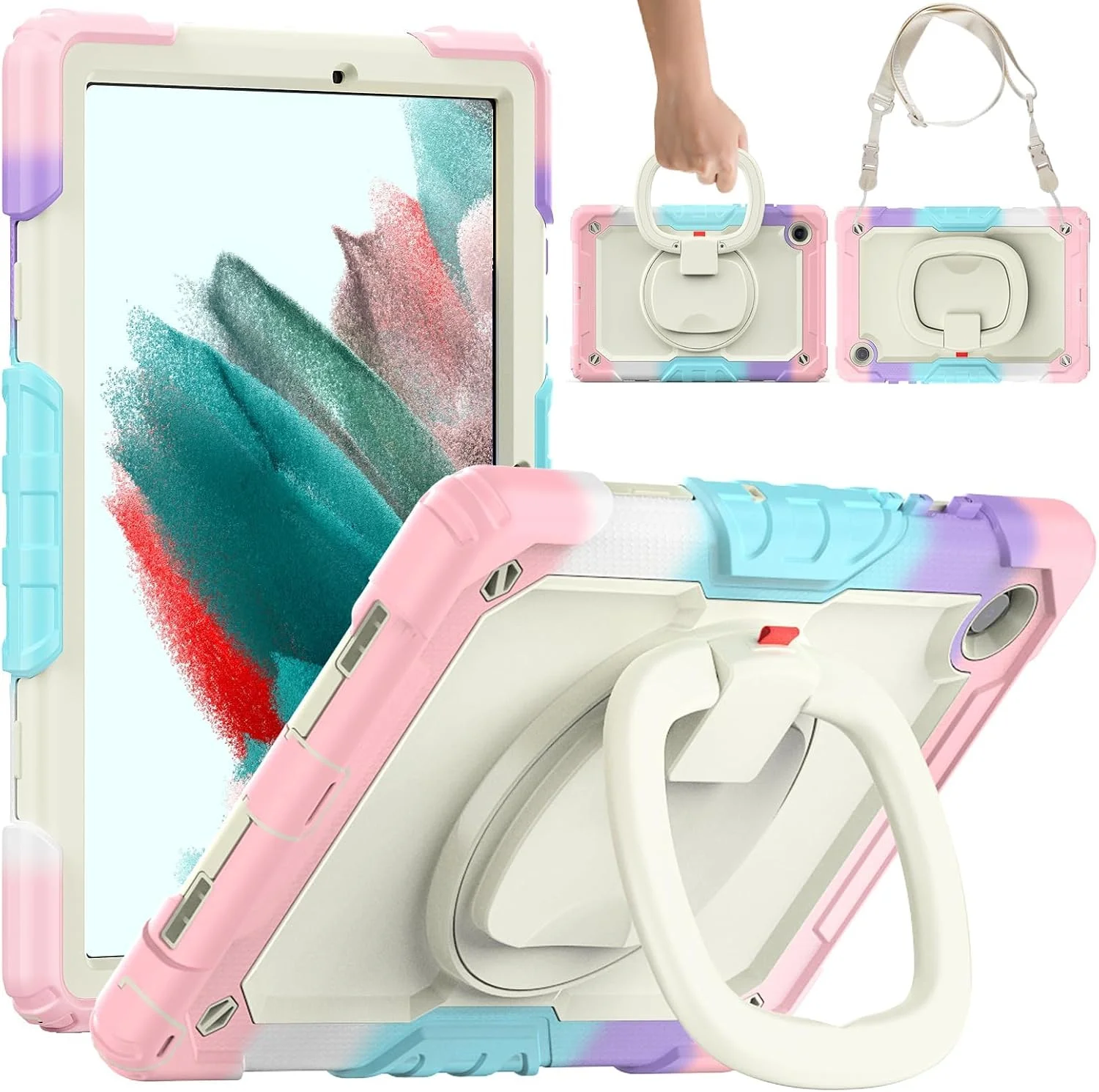 کیف محافظ تبلت سامسونگ گلکسی تب A8 10.5 اینچی (SM-X200/X205/X207) مدل TERRIFI، مقاوم در برابر ضربه، دارای استند چرخشی 360 درجه، جای قلم، بند شانه قابل تنظیم، صورتی کیف محافظ تبلت سامسونگ گلکسی تب A8 10.5 اینچی (SM-X200/X205/X207) مدل TERRIFI، مقاوم در برابر ضربه، دارای استند چرخشی 360 درجه، جای قلم، بند شانه قابل تنظیم، صورتی