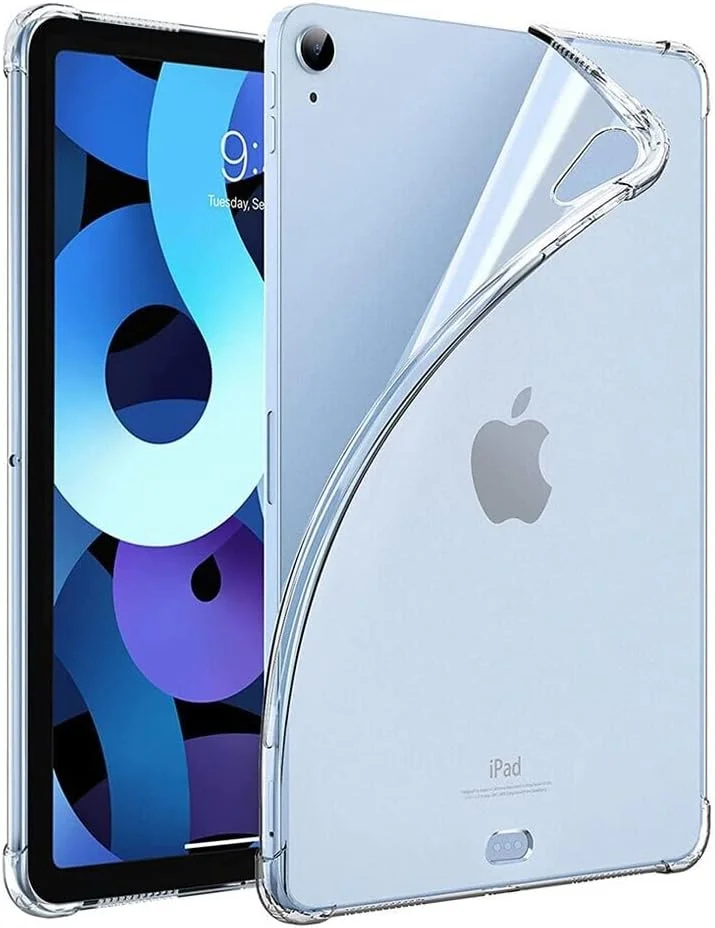 کاور محافظ شفاف Al-HuTrusHi برای آیپد ایر نسل 5/4 10.9 اینچی 2022/2020، کاور نرم و شفاف باریک و سبک با لبه برجسته سیلیکونی نرم - شفاف