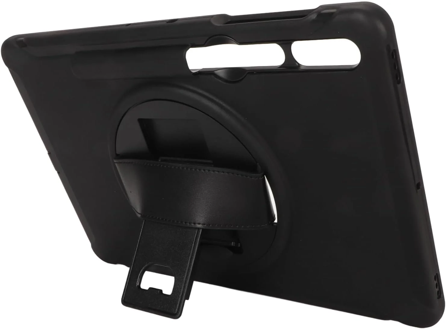 کیف محافظ تبلت برای S9plus X810 S7plus S7FE S8plus، کیف تبلت مقاوم سه لایه با بند دستی و پایه، ضد ضربه و ضد سقوط (مشکی)