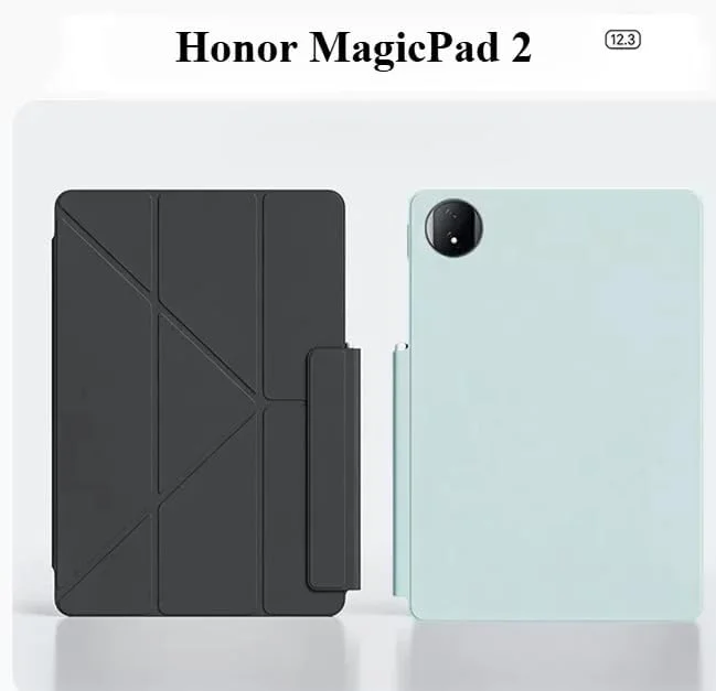 کاور Gruattreay سازگار با تبلت Honor MagicPad 2 12.3 اینچی (2024)، کاور محافظ مغناطیسی دو طرفه هوشمند برای MagicPad 2 (مشکی)