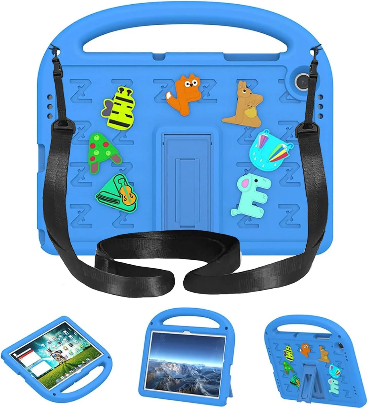 کیف محافظ کودکانه Tujibeay مناسب برای تبلت سامسونگ گلکسی تب A9 پلاس 2023 11 اینچی، سبک وزن، ضد ضربه EVA با دسته (آبی)