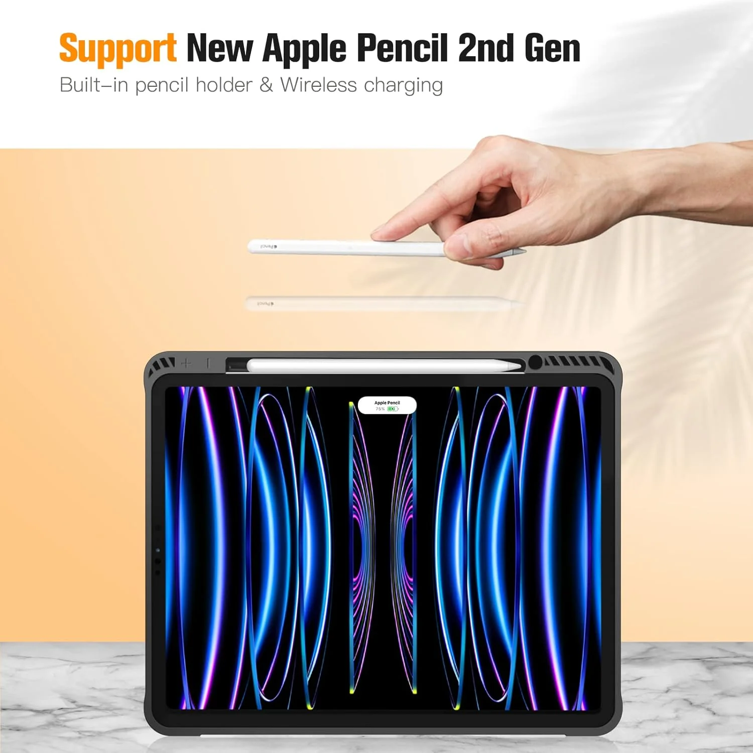 کیف Fintie برای آیپد پرو 12.9 اینچی نسل پنجم 2021، [دارای جای مداد داخلی] کاور محافظ TPU نرم و باریک با قابلیت بیدار/خواب خودکار، مناسب برای آیپد پرو 12.9 اینچی نسل چهارم 2020 و نسل سوم 2018، طرح Composition Book