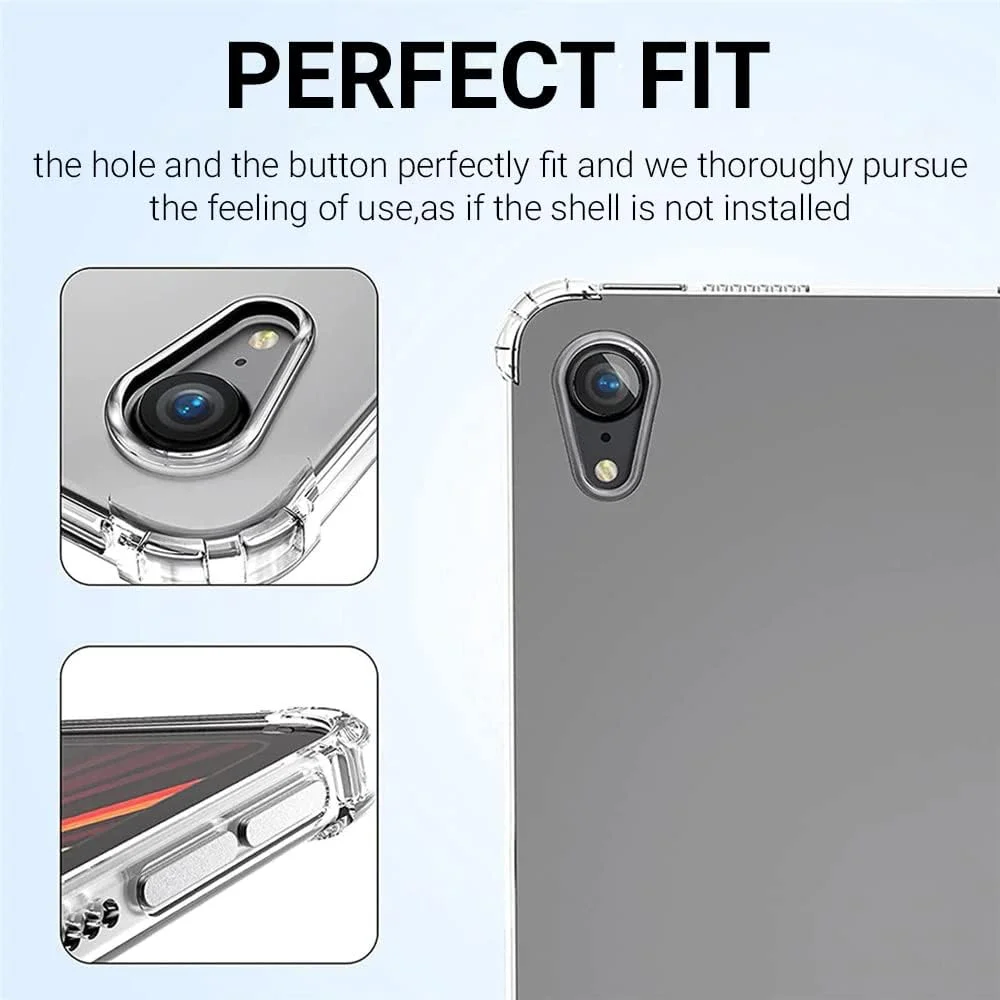 کاور محافظ شفاف Al-HuTrusHi برای آیپد ایر نسل 5/4 10.9 اینچی 2022/2020، کاور نرم و شفاف باریک و سبک با لبه برجسته سیلیکونی نرم - شفاف