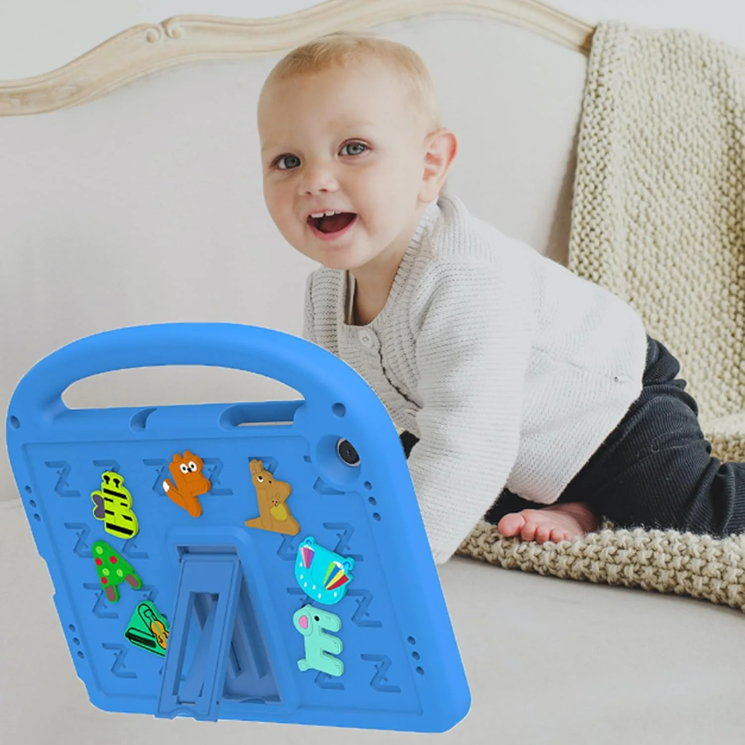 کیف محافظ کودکانه Tujibeay مناسب برای تبلت سامسونگ گلکسی تب A9 پلاس 2023 11 اینچی، سبک وزن، ضد ضربه EVA با دسته (آبی)