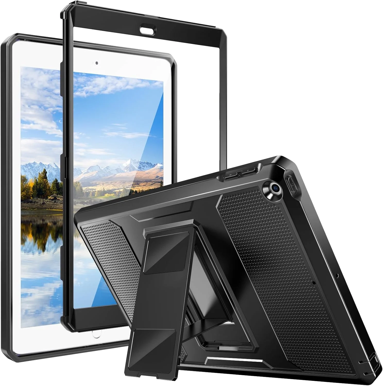 کاور مقاوم MoKo مناسب برای آیپد 9.7 اینچی نسل ششم/پنجم (2018/2017) - کاور هیبریدی مقاوم و ضد ضربه با محافظ صفحه نمایش داخلی، سازگار با آیپد 9.7 اینچی اپل (مدل 2018/2017)، مشکی کاور مقاوم MoKo مناسب برای آیپد 9.7 اینچی نسل ششم/پنجم (2018/2017) - کاور هیبریدی مقاوم و ضد ضربه با محافظ صفحه نمایش داخلی، سازگار با آیپد 9.7 اینچی اپل (مدل 2018/2017)، مشکی