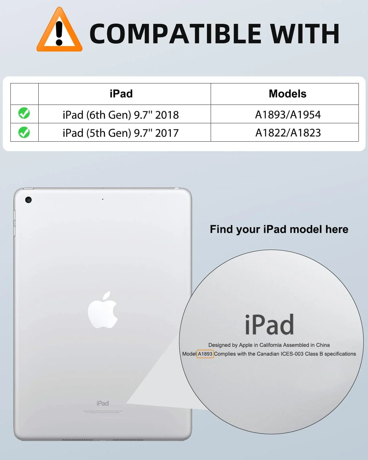 کاور مقاوم MoKo مناسب برای آیپد 9.7 اینچی نسل ششم/پنجم (2018/2017) - کاور هیبریدی مقاوم و ضد ضربه با محافظ صفحه نمایش داخلی، سازگار با آیپد 9.7 اینچی اپل (مدل 2018/2017)، مشکی