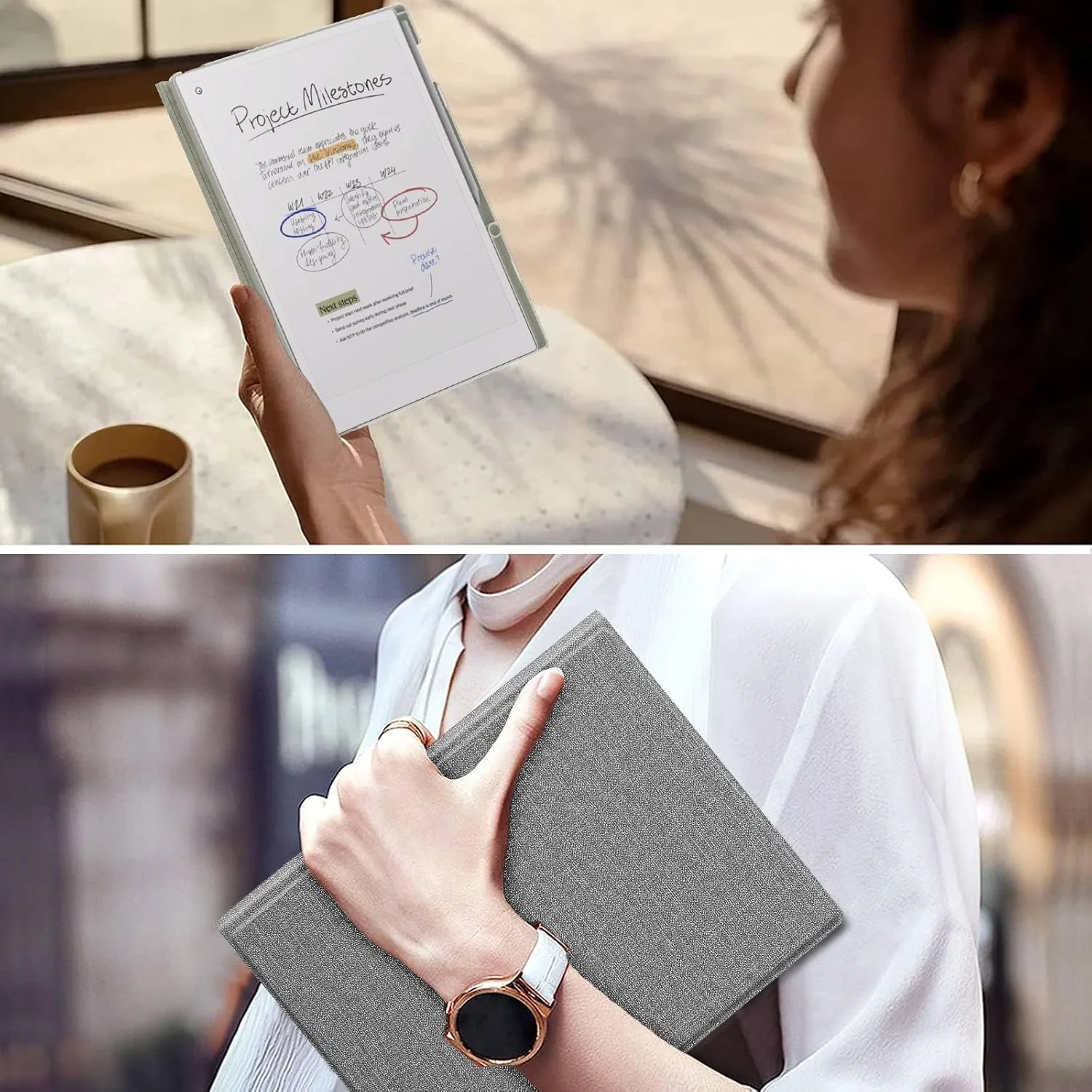 کاور Vurtboly برای تبلت Remarkable Paper Pro 11.8 اینچی 2024 به همراه جای قلم، کاور محافظ سبک وزن با پشت سخت، کاور هوشمند تبلت با قابلیت خواب/بیدار شدن خودکار برای Remarkable Paper Pro 11.8 اینچی 2024