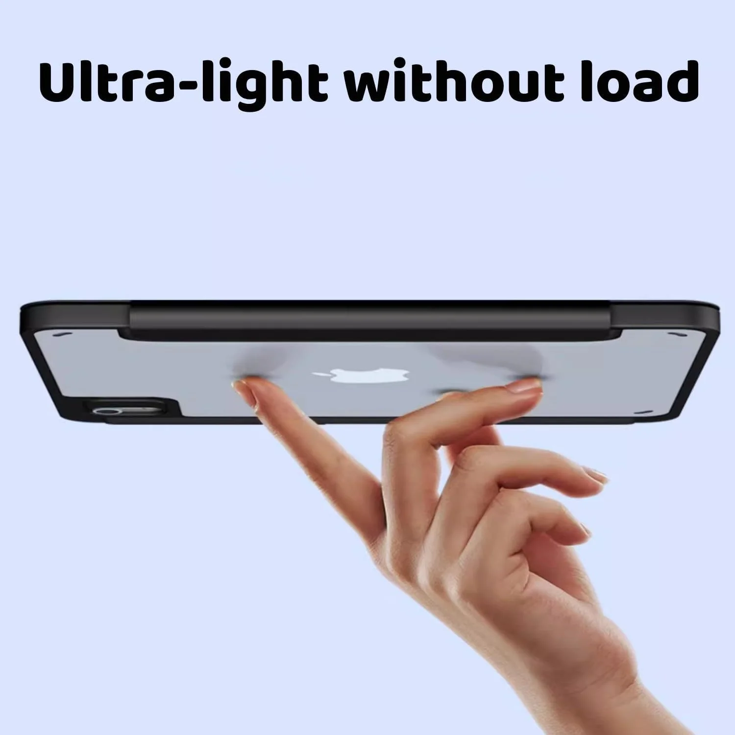 کیف محافظ QIXUZENI سازگار با آیپد (A16) نسل 11 اینچی 11 اینچ 2025 / آیپد نسل 10 اینچی 10.9 اینچ 2022، کاور هوشمند محافظ پشتی سخت و باریک (مشکی)