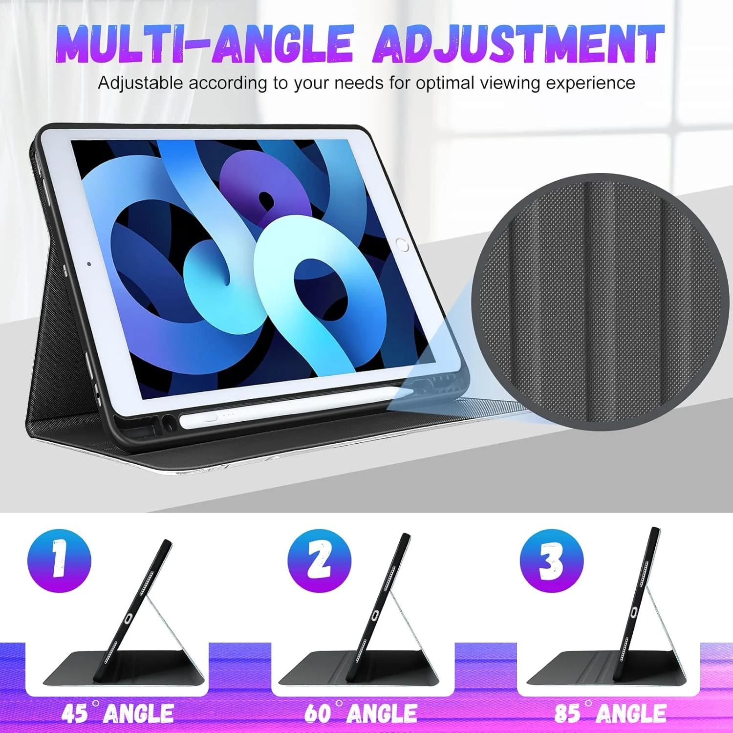 کاور آیپد نسل 9/8/7 آپ پاپی 10.2 اینچی دخترانه، زنانه، فانتزی، کاور هوشمند تاشو، جای مدادی، طرح گربه، گل، مناسب نوجوانان، طرح کارتونی خاص برای اپل آیپد نسل 7/8/9 مدل A2602 A2270 A2197