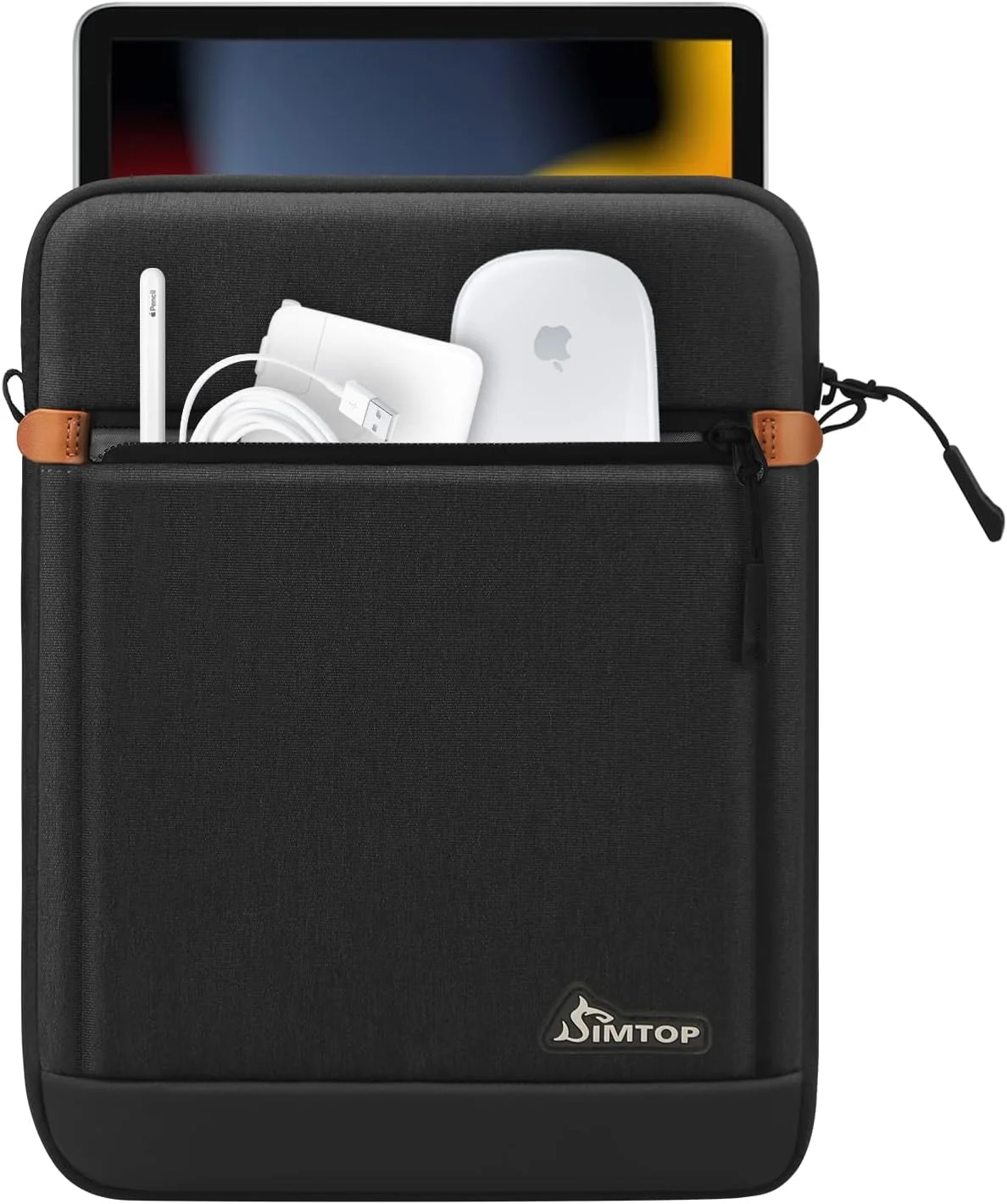 کیف شانه ای تبلت 12.9 اینچی SIMTOP با بند برای آیپد پرو 2018-2020 نسل 3 با قلم اپل، مجیک کیبورد و اسمارت کیبورد فولیو، سرفیس پرو X/7/6/5/4، جیب لوازم جانبی جلویی ضد آب
