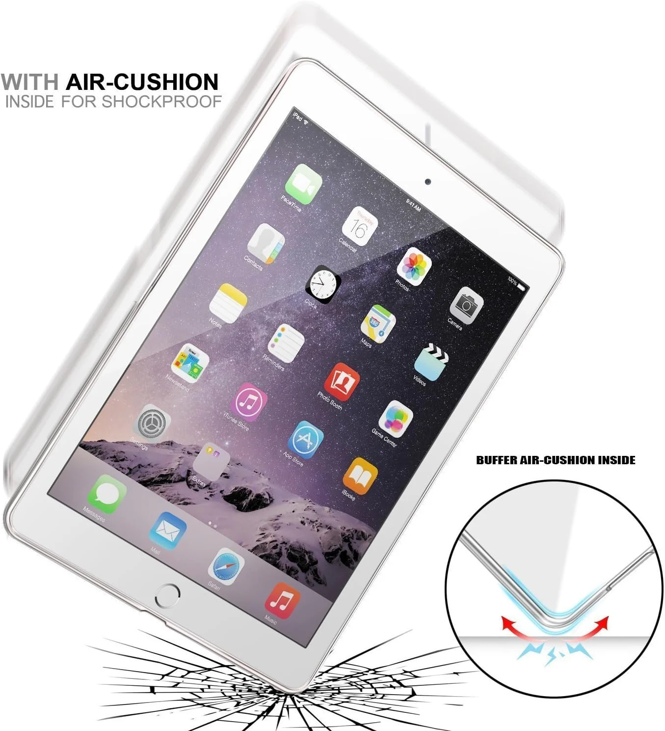 کاور آیپد پرو 9.7 اینچی Demacia، کاور سیلیکونی باریک شفاف Asgens، کاور نرم و انعطاف پذیر TPU ضد ضربه برای آیپد پرو 9.7 اینچی مدل A1673 A1674 A1675 (2016)