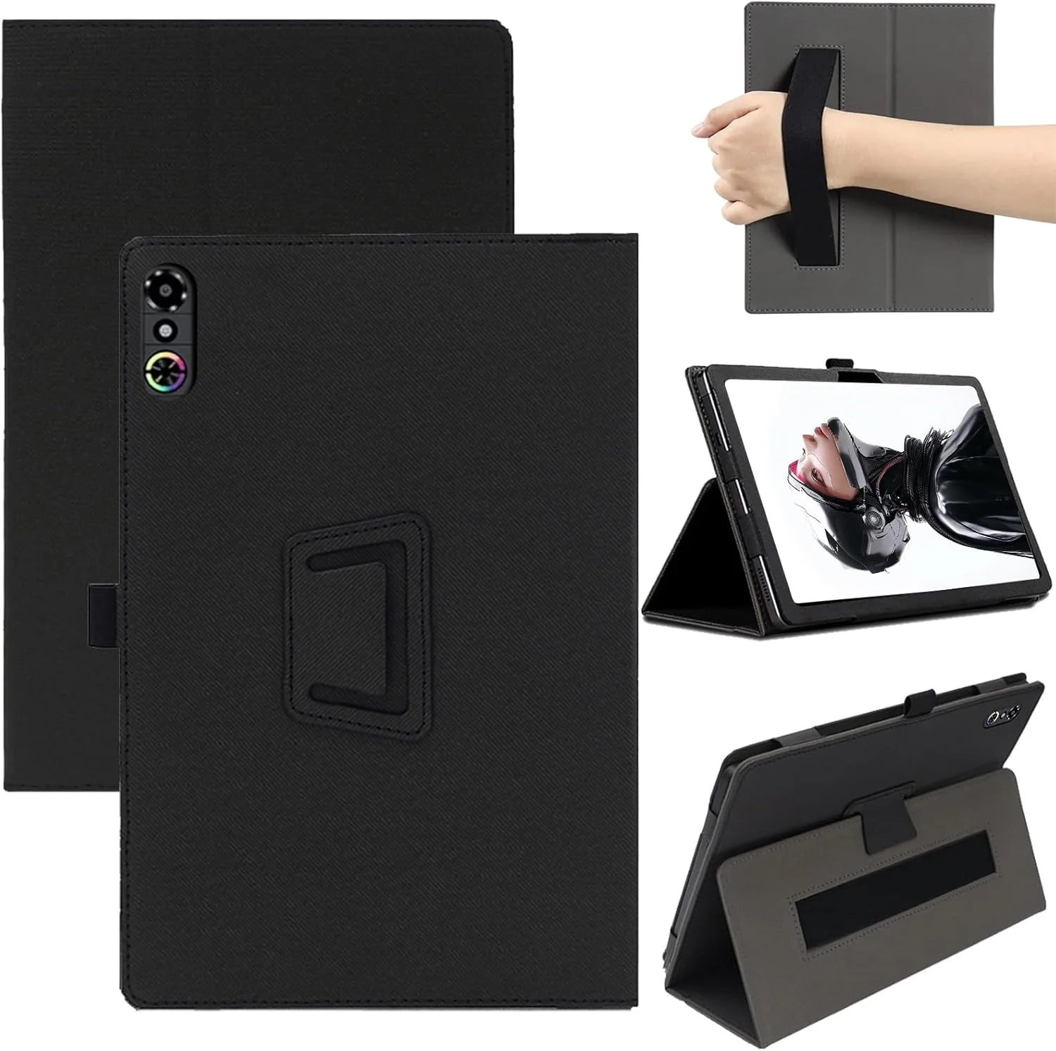 کیف محافظ تبلت گیمینگ REDMAGIC Astra/RedMagic Tablet 3 Pro با سایز 9.06 اینچ، پوشش کامل چرم نرم PU، پایه تاشو، ضد ضربه، دارای جای قلم و بند مچی، مشکی