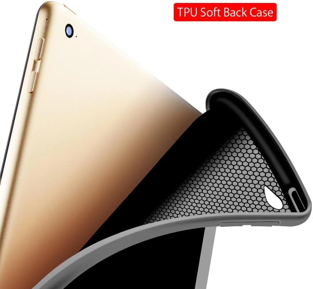 کاور هوشمند آیپد ایر 2 با عملکرد خواب/بیدار شدن خودکار مغناطیسی، چرم PU ضد ضربه، کاور تاشو سیلیکونی TPU نرم برای اپل آیپد ایر 2 - مشکی کاور هوشمند آیپد ایر 2 با عملکرد خواب/بیدار شدن خودکار مغناطیسی، چرم PU ضد ضربه، کاور تاشو سیلیکونی TPU نرم برای اپل آیپد ایر 2 - مشکی