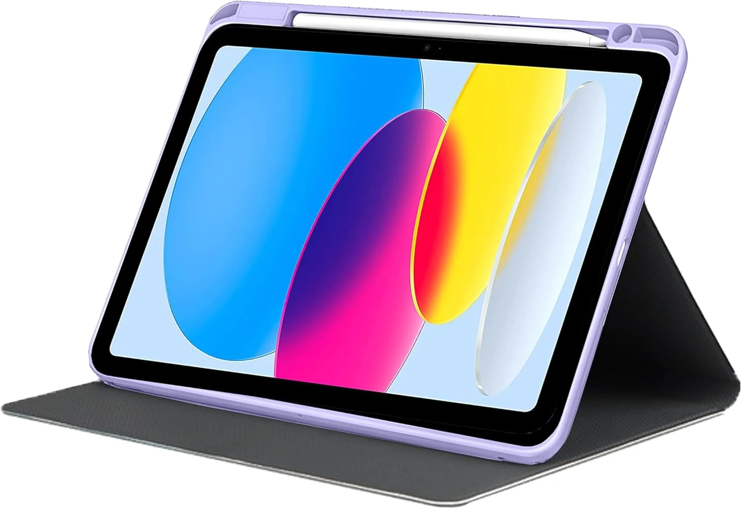 کاور کتابی ProElite مناسب برای آیپد نسل دهم اپل، کاور هوشمند تاشو با جای قلم، طرح سنگ مرمر بنفش