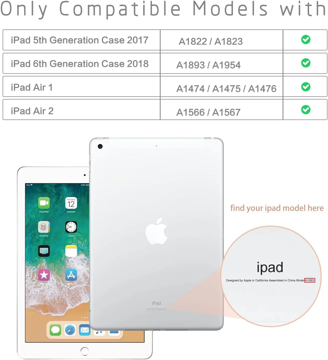 کاور آیپد نسل ششم Lokigo، کاور آیپد نسل پنجم، کاور آیپد ایر 2/1 دخترانه، کاور پشتی نرم PU 9.7 اینچی با قابلیت تنظیم زاویه دید چندگانه برای آیپد نسل 6/5، قابلیت بیدار شدن/به خواب رفتن خودکار، طرح گربه های رنگی