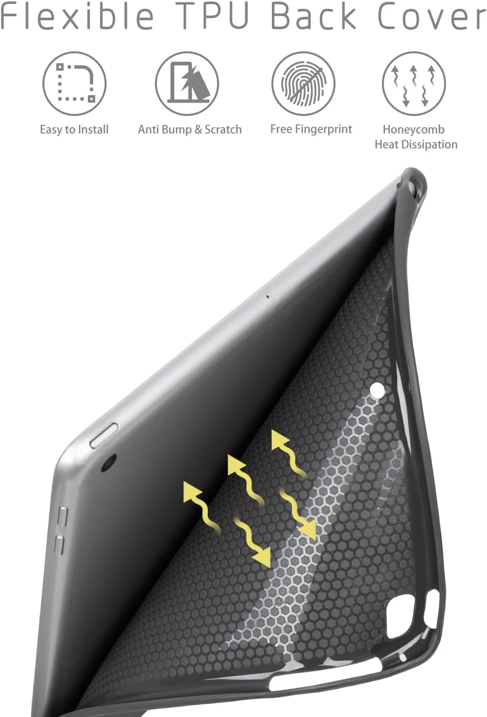 کاور آیپد نسل ششم Lokigo، کاور آیپد نسل پنجم، کاور آیپد ایر 2/1 دخترانه، کاور پشتی نرم PU 9.7 اینچی با قابلیت تنظیم زاویه دید چندگانه برای آیپد نسل 6/5، قابلیت بیدار شدن/به خواب رفتن خودکار، طرح گربه های رنگی