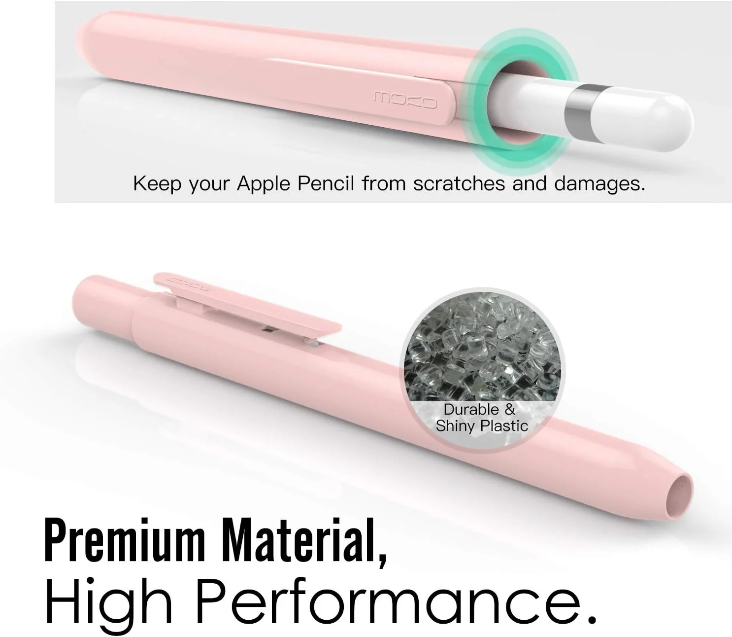 محفظه نگهدارنده قلم MoKo برای Apple Pencil، درپوش نوک جمع شونده برای آیپد 10.2 2019/iPad Air (نسل سوم) 10.5 اینچ 2019/iPad Mini (نسل پنجم) 7.9 اینچ 2019 Apple Pencil (فقط برای Apple Pencil نسل اول - صورتی)