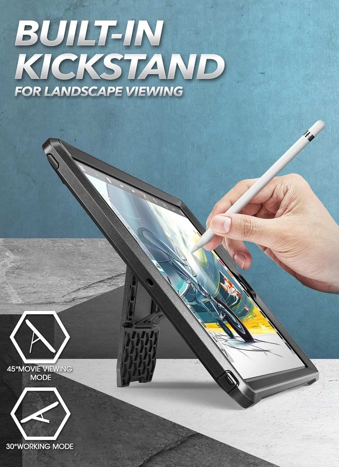 کاور محافظ سری SUPCASE Unicorn Beetle Pro مناسب برای آیپد 10.2 (2021/2020/2019) با محافظ صفحه نمایش داخلی، کاور محافظ برای آیپد نسل نهم/نسل هشتم/نسل هفتم (مشکی)