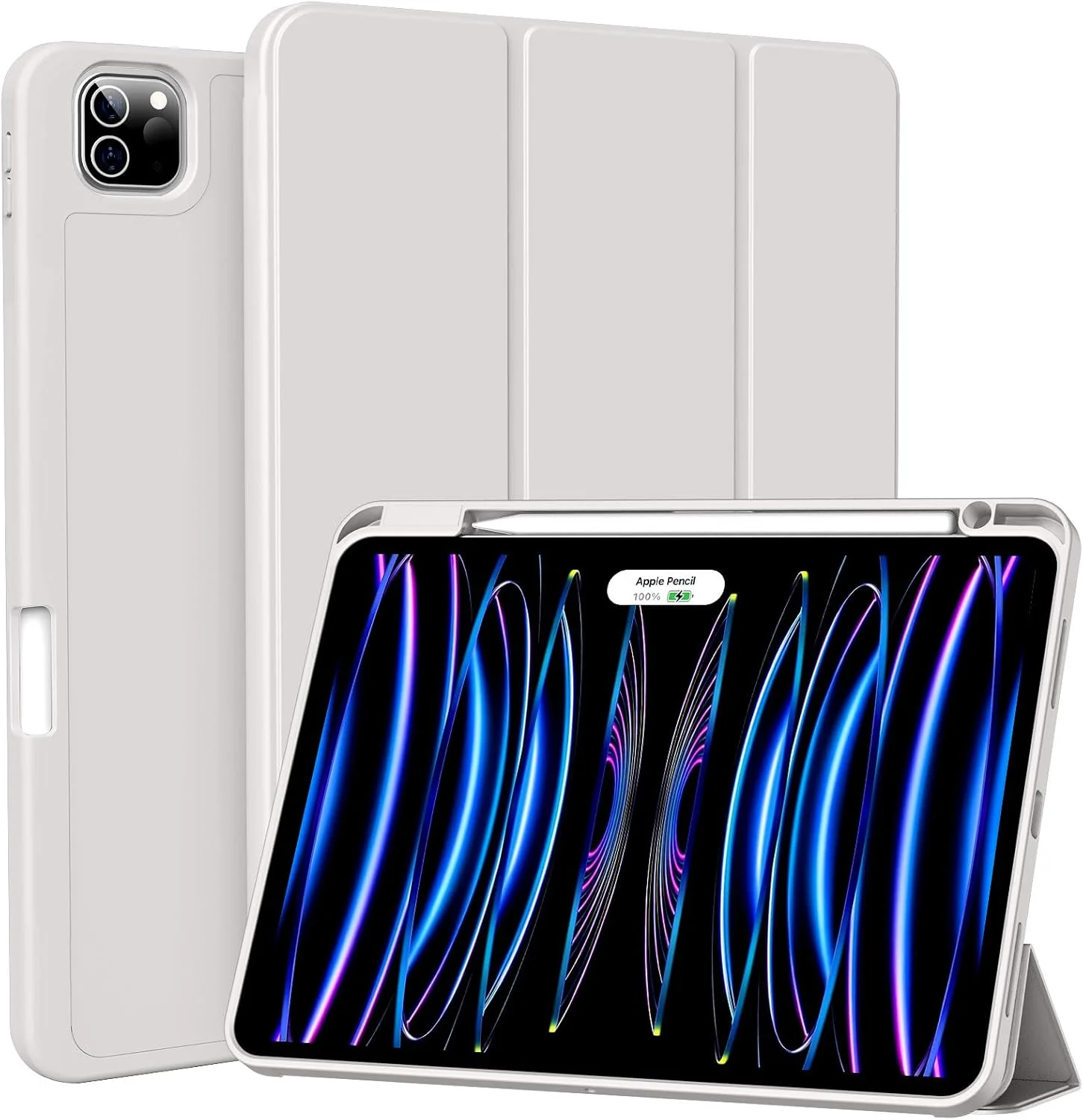 کاور AWH BFGTSJF مناسب برای آیپد پرو 11 اینچ نسل 4/3/2 سال 2022/2021/2020 با جای قلم، قابلیت بیدار/خواب خودکار، پشتیبانی از شارژ نسل دوم قلم، کاور محافظ سه لایه هوشمند TPU نرم - خاکستری