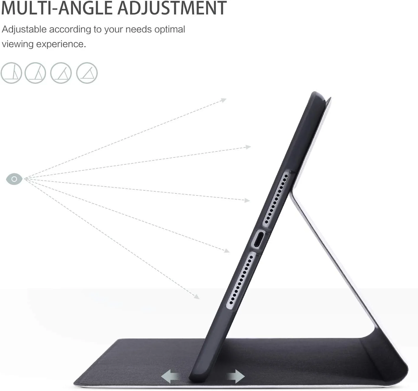 کاور محافظ تبلت ایموجینز آیپد ایر/ایر 2، کاور محافظ تبلت 9.7 اینچی برای اپل نسل 6/5، کاور هوشمند با استند چند زاویه قابل تنظیم و عملکرد بیدار/خواب خودکار (مرمری مشکی صورتی)