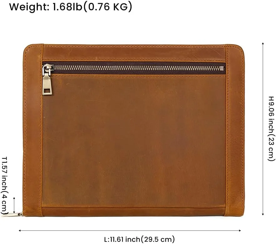 کیف چرمی آیپد YTDZ، کیف تبلت چرم طرح اسب دیوانه (قهوه ای)