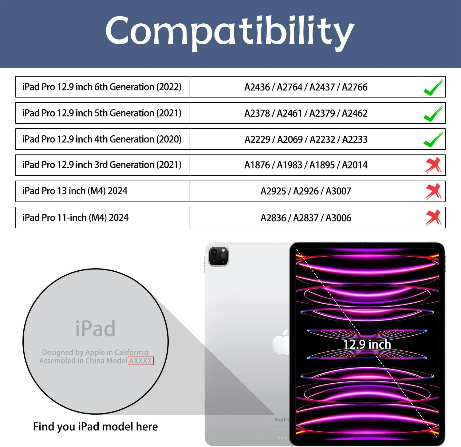 کاور Lornpa برای آیپد پرو 12.9 اینچ نسل 6/5/4 (2022/2021/2020)، کاور محافظ باریک و زیبا با پایه تاشو و نگهدارنده قلم، کاور هوشمند با قابلیت بیدار/خواب خودکار برای دختران و زنان، گل صورتی