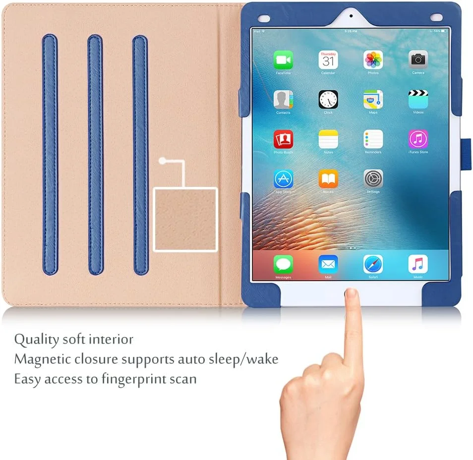 کیف پروکیس برای آیپد پرو 9.7 اینچ - جلد چرمی PU ممتاز با قابلیت استند برای آیپد پرو 9.7 اینچ 2016 (مدل A1673 A1674 A1675)، دارای نگهدارنده قلم و جیب کارت