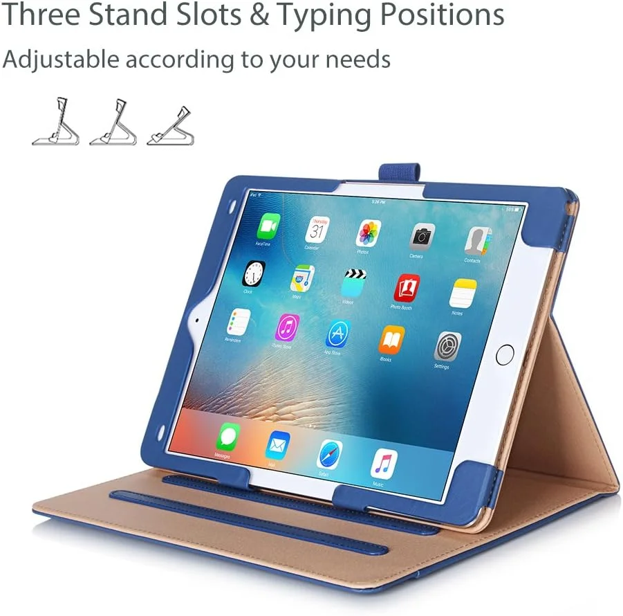 کیف پروکیس برای آیپد پرو 9.7 اینچ - جلد چرمی PU ممتاز با قابلیت استند برای آیپد پرو 9.7 اینچ 2016 (مدل A1673 A1674 A1675)، دارای نگهدارنده قلم و جیب کارت