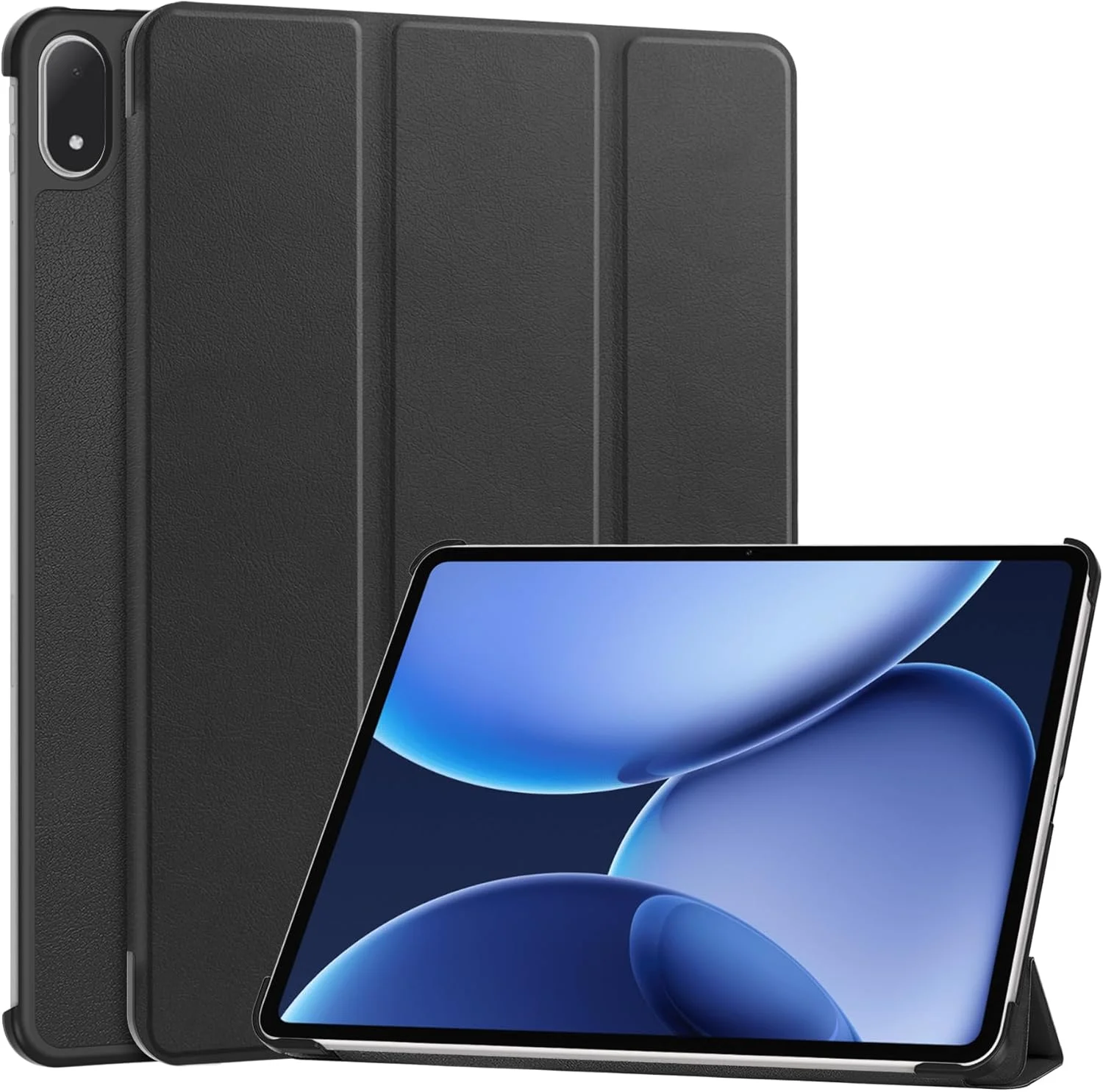 کیف محافظ تبلت SKEIDO مناسب برای OnePlus Pad 3/Pad 2 Pro 13.2 اینچ 2025، کاور هوشمند سه تایی با قابلیت تنظیم زاویه دید، بدنه سخت، روکش چرمی هوشمند با قابلیت خواب/بیدار شدن خودکار، باریک (مشکی)