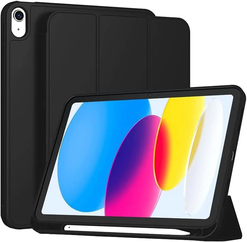 کاور محافظ آیپد 10.9 اینچی نسل دهم 2022 Theodor، کاور هوشمند باریک با استند و جای قلم - مشکی