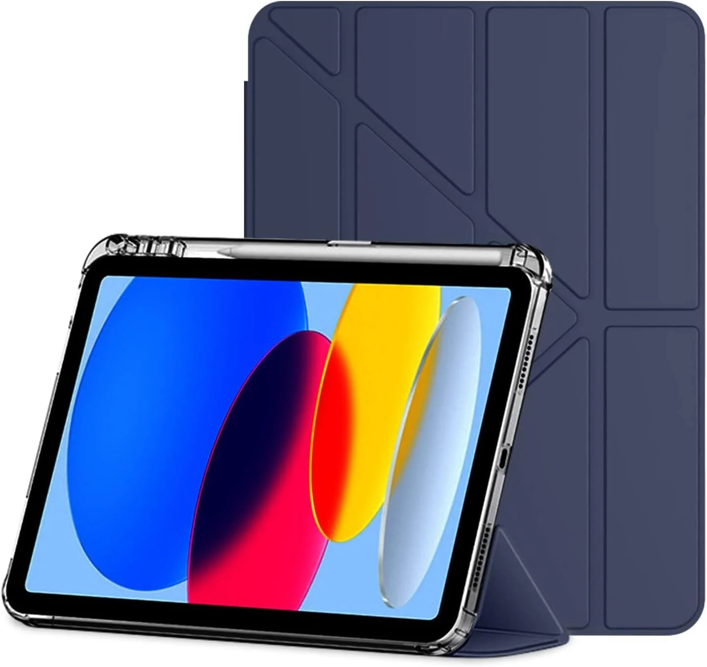کاور آیپد ۱۱ اینچی نسل یازدهم ۲۰۲۵ – قاب پشتی شفاف TPU نرم با جای قلم – کاور استند باریک و سبک با قابلیت بیدار شدن/خواب خودکار – کاور آیپد نسل دهم ۲۰۲۲ باریک و سبک برای آیپد ۱۰.۹ اینچی A16 با پایه