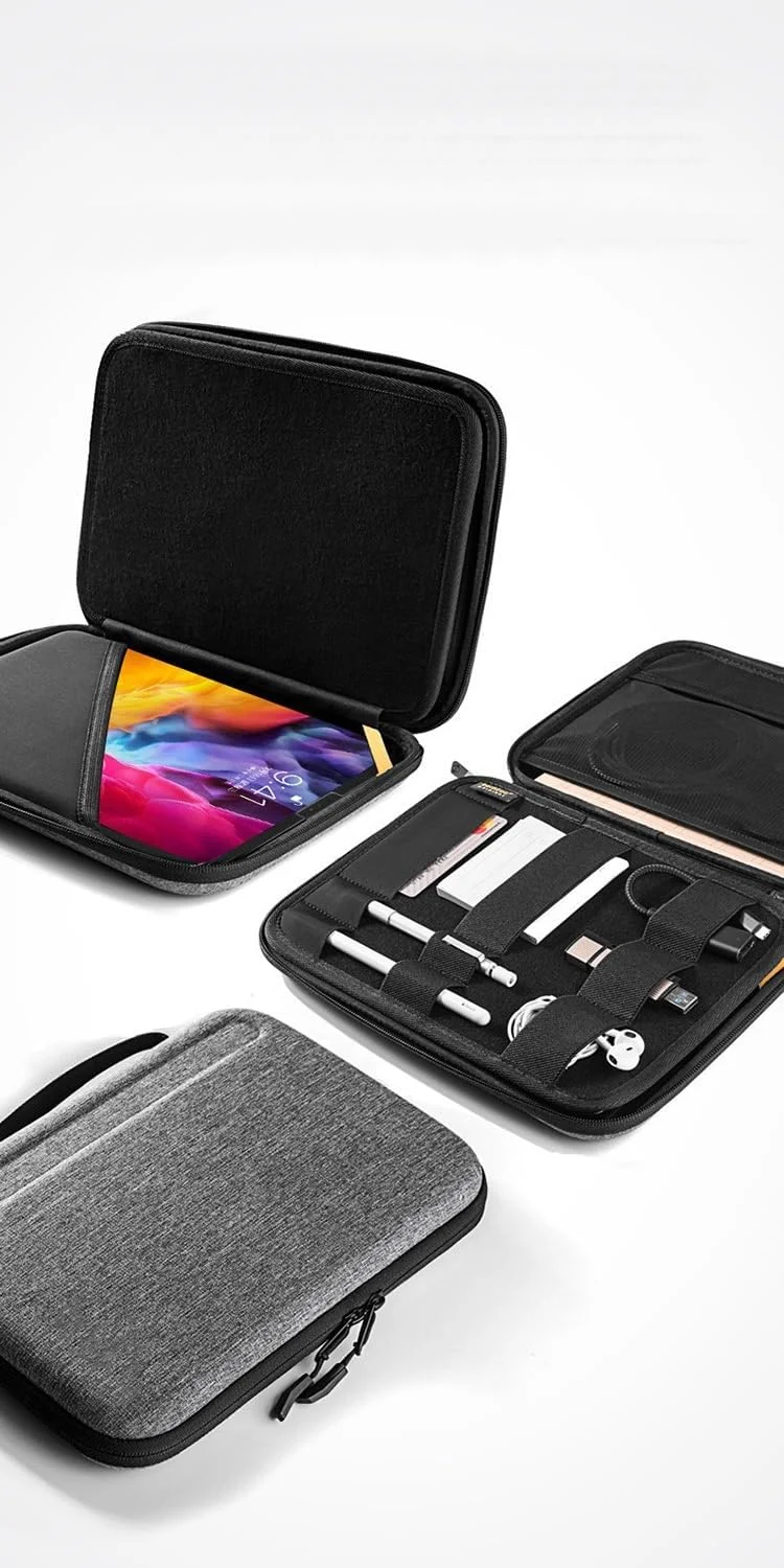 کیف محافظ تبلت ProElite با بدنه سخت، مناسب برای تبلت‌های تا 11.5 اینچ، شامل Apple iPad 10.2/iPad 10.9/Pro 11/ iPad 9.7/ Samsung/Lenovo/Realme Pad/Mi Pad 6/Redmi Pad/Nokia/OnePlus به همراه محفظه لوازم جانبی، مشکی