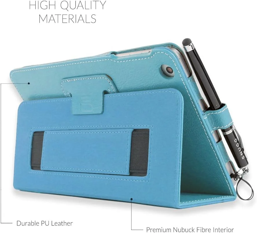 کاور چرمی آیپد ایر و آیپد 9.7 اینچی (مدل 2018/2017) اسناگ، آبی آسمانی، کاور هوشمند چرمی محافظ تاشو با قابلیت بیدار شدن/خواب خودکار