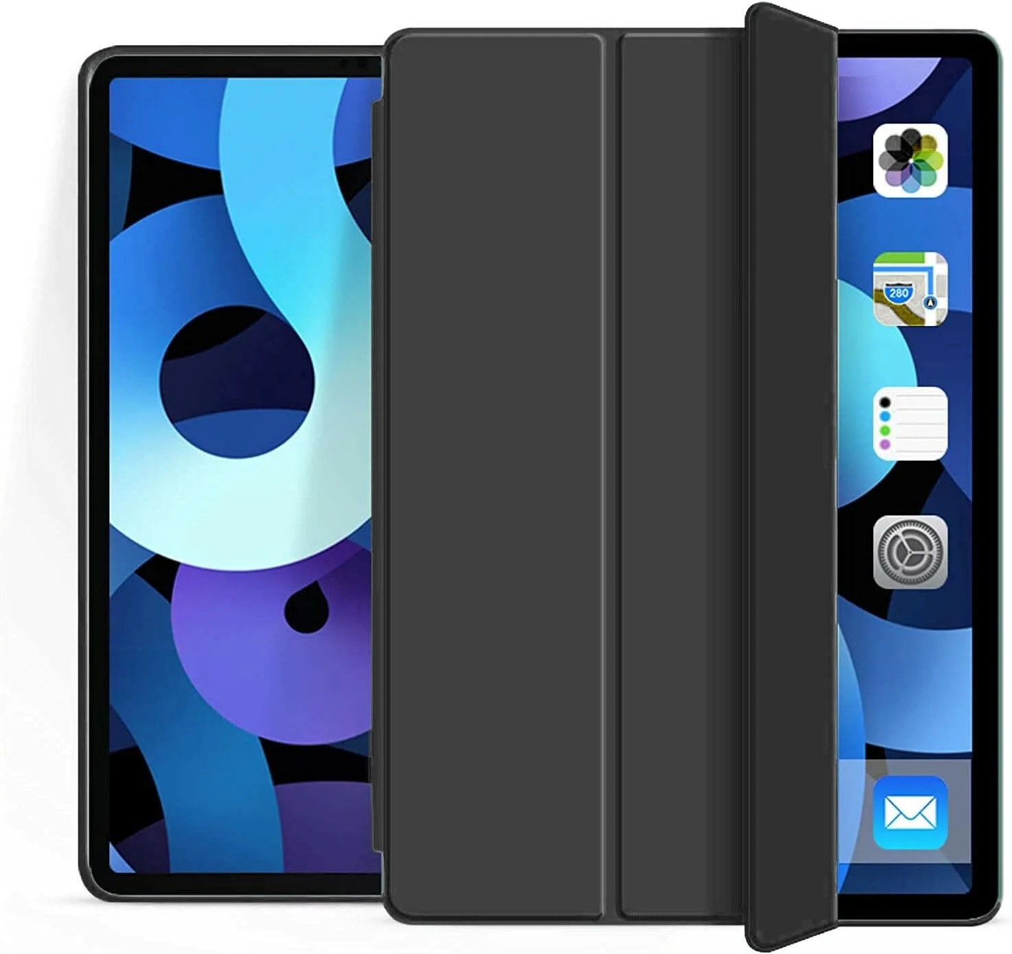 کاور هوشمند تبلت مناسب برای آیپد نسل 8 اپل 2020 مدل A2270/2428، با استند مغناطیسی و قابلیت بیدار شدن/به خواب رفتن (مشکی)