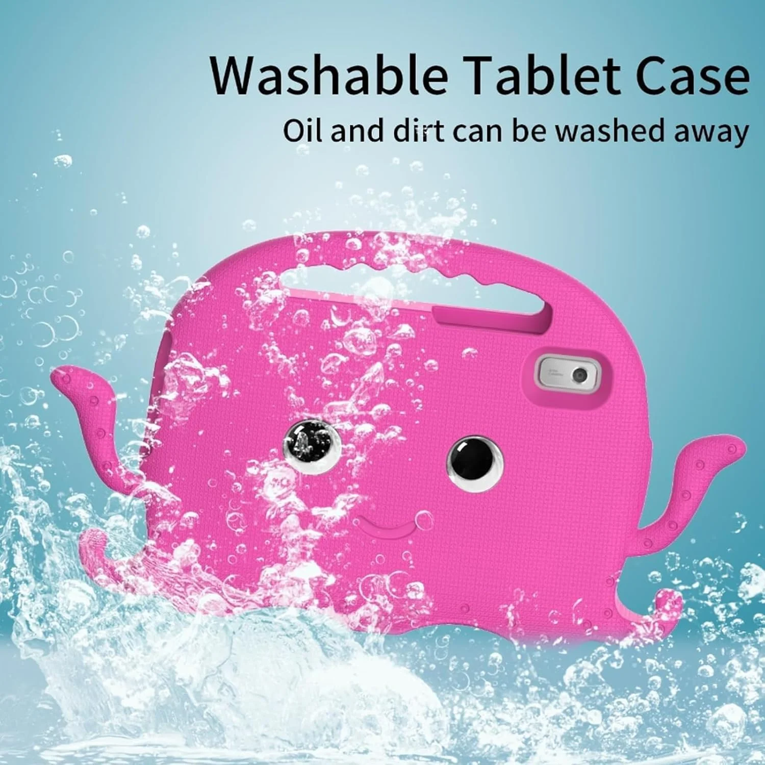 کیف محافظ کودکانه Tujibeay مناسب برای تبلت Lenovo Tab M9 9.0 اینچ 2023، سبک وزن، EVA ضد ضربه با دسته (قرمز گل رز)