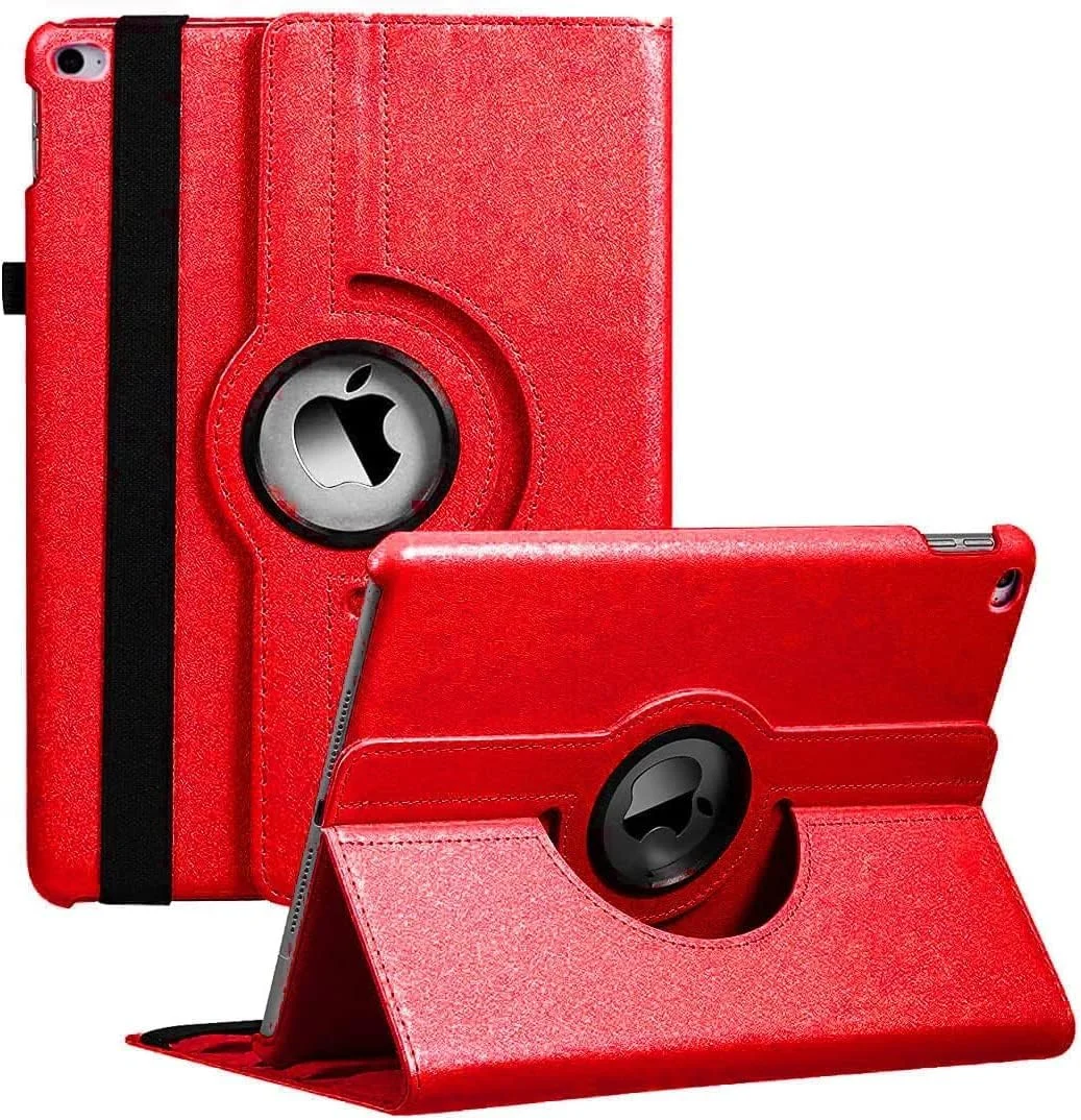 کیف چرخشی AWH برای آیپد 9.7 اینچ 2018 2017/ کیف آیپد ایر 2 - کیف هوشمند با قابلیت چرخش 360 درجه و عملکرد خواب و بیدار شدن خودکار برای آیپد 9.7 اینچی اپل (نسل ششم، نسل پنجم)/آیپد ایر - قرمز