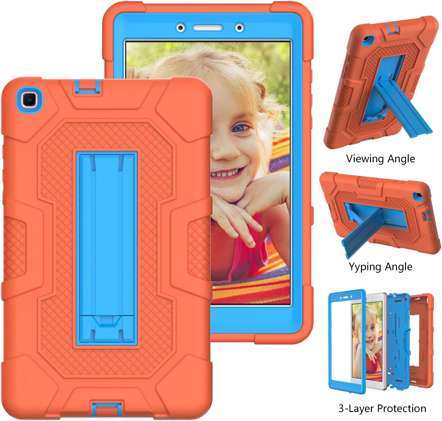 کیف تبلت سامسونگ Tab A 8.0 (2019) مدل T290/T295 با پایه، مقاوم در برابر ضربه، سه لایه محافظ سخت هیبریدی و پوسته نرم سیلیکونی (نارنجی + آبی) کیف تبلت سامسونگ Tab A 8.0 (2019) مدل T290/T295 با پایه، مقاوم در برابر ضربه، سه لایه محافظ سخت هیبریدی و پوسته نرم سیلیکونی (نارنجی + آبی)
