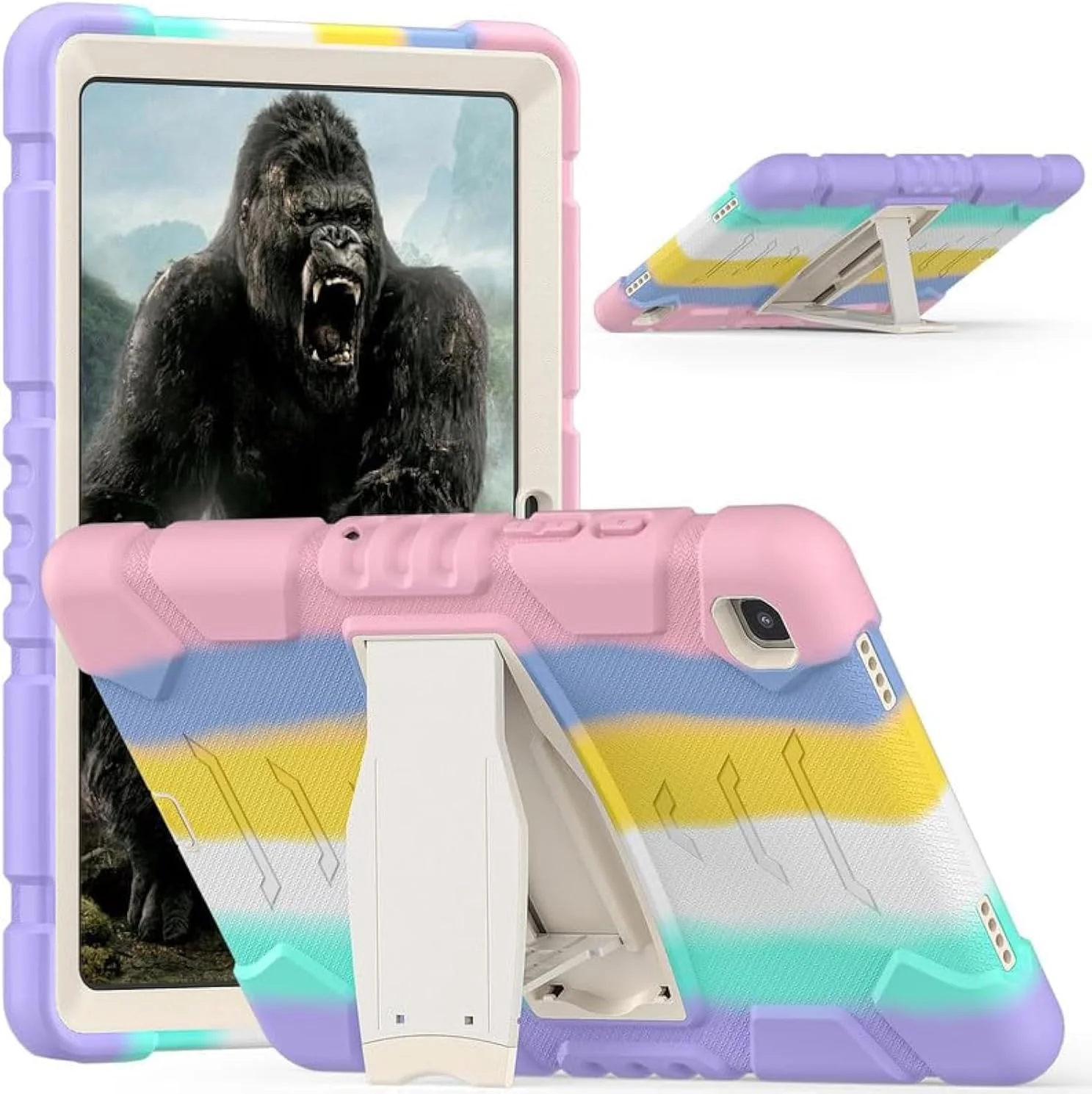 کاور محافظ تبلت سامسونگ گلکسی تب A7 10.4 2020 مدل T500/T505/T507/T505N/T503، کاور ضد ضربه و مقاوم با پایه نگهدارنده، رنگ صورتی