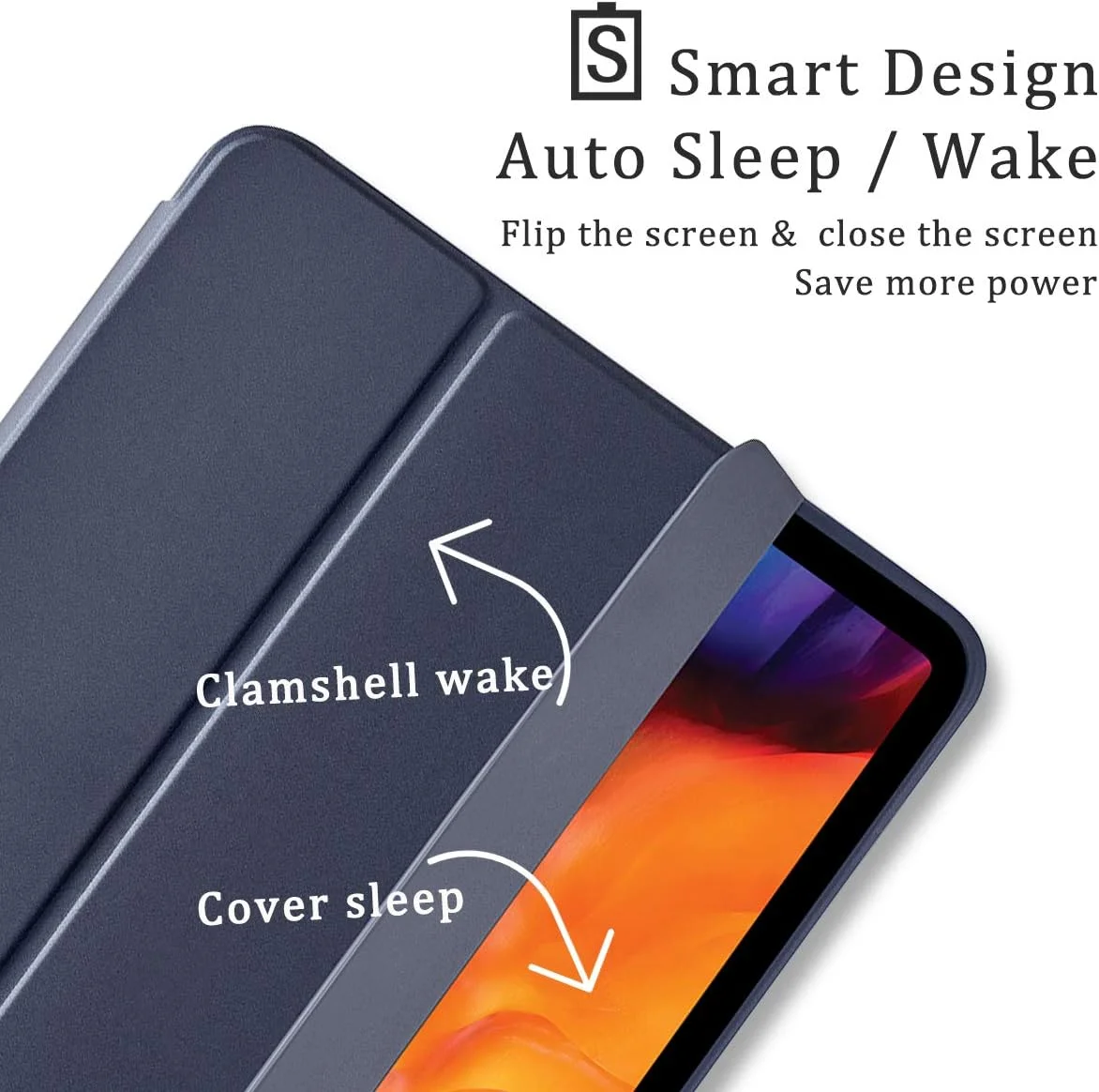 کاور هوشمند باریک SIWENGDE AWH مناسب برای آیپد نسل ششم/پنجم 9.7 اینچی، مدل 2018/2017 با جای مدادی داخلی، استند مغناطیسی سه تایی قوی و قابلیت خواب/بیدار شدن خودکار، مناسب برای آیپد 9.7 اینچی (آبی تیره)